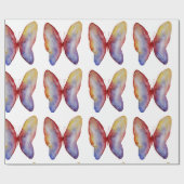 Butterfly Watercolor Art Matt Wrapping Paper Geschenkpapier (Flach)
