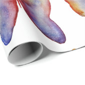 Butterfly Watercolor Art Matt Wrapping Paper Geschenkpapier (Rolleneckpunkt)