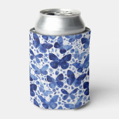 Butterfly Watercolor Blue Can Cooler Dosenkühler (Kanne Vorderseite)