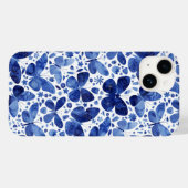 Butterfly Watercolor Blue Case-Mate iPhone Hülle (Rückseite (Horizontal))