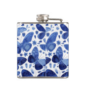 Butterfly Watercolor Blue Flachmann (Rückseite)