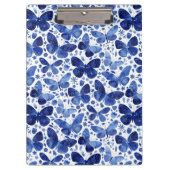 Butterfly Watercolor Blue Klemmbrett (Vorderseite)