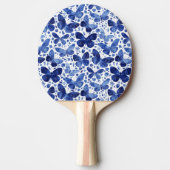 Butterfly Watercolor Blue Tischtennis Schläger (Vorderseite)