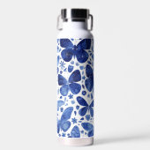 Butterfly Watercolor Blue Trinkflasche (Vorne)