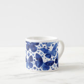 Butterfly Watercolor Indigo Blue Espressotasse (Vorderseite Rechts)