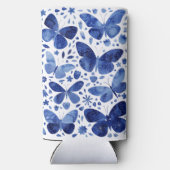 Butterfly Watercolor Indigo Blue Selters Dosenkühler (Rückseite)