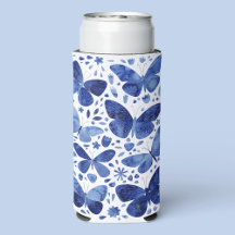 Butterfly Watercolor Indigo Blue