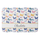 Butterfly Watercolor Individuelle Name Badematte (Vorderseite)