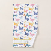 Butterfly Watercolor Individuelle Name Badhandtuch Set (Handtuch)