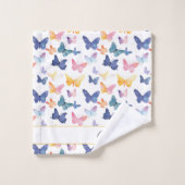 Butterfly Watercolor Individuelle Name Badhandtuch Set (Waschlappen)