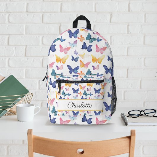 Butterfly Watercolor Individuelle Name Bedruckter Rucksack