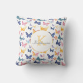 Butterfly Watercolor Individuelle Name Kissen (Vorderseite)