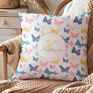 Butterfly Watercolor Individuelle Name Kissen