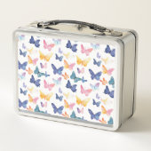 Butterfly Watercolor Individuelle Name Metall Brotdose (Rückseite)