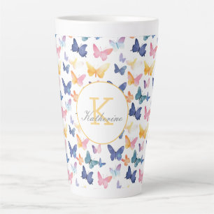 Butterfly Watercolor Individuelle Name Milchtasse