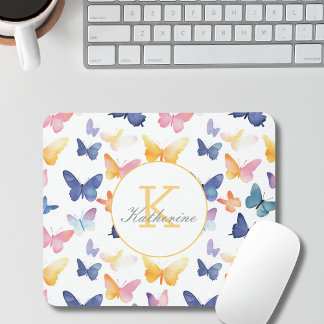 Butterfly Watercolor Individuelle Name Mousepad