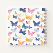Butterfly Watercolor Individuelle Name Notizblock (Rückseite)