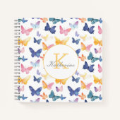 Butterfly Watercolor Individuelle Name Notizblock (Vorderseite)