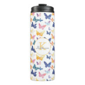 Butterfly Watercolor Individuelle Name Thermosbecher (Vorderseite)