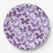 Butterfly Watercolor Lila Pappteller (Vorderseite)