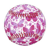 Butterfly Watercolor Magenta Pink Baseball (Vorderseite)