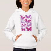 Butterfly Watercolor Magenta Pink Hoodie (Vorderseite)