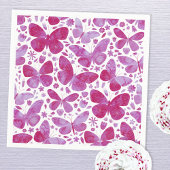 Butterfly Watercolor Magenta Pink Serviette