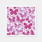 Butterfly Watercolor Magenta Pink Serviette (Vorderseite)
