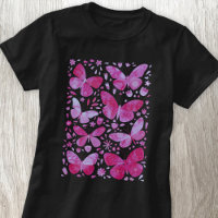 Butterfly Watercolor Magenta Pink T - Shirt