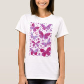 Butterfly Watercolor Magenta Pink T - Shirt (Vorderseite)