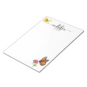 Butterfly Watercolor Monogram Name Notepad Notizblock (angewinkelt)