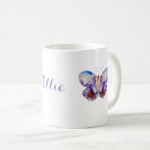 Butterfly Watercolor Personalisiert Kaffeetasse (VorderseiteRechts)