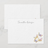 Butterfly Watercolor Personalized Flat Note Card Mitteilungskarte (Vorne/Hinten)