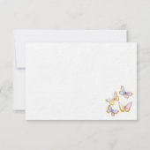 Butterfly Watercolor Personalized Flat Note Card Mitteilungskarte (Rückseite)