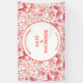 Butterfly Watercolor Pink Banner (Vertikal)