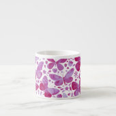 Butterfly Watercolor Pink Espressotasse (Vorderseite)