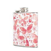 Butterfly Watercolor Pink Flachmann (Links)