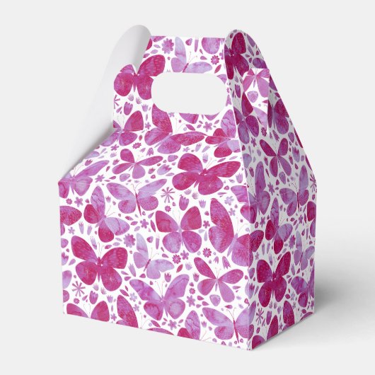 Butterfly Watercolor Pink Geschenkschachtel (Rückseite)