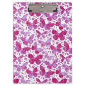Butterfly Watercolor Pink Klemmbrett (Vorderseite)
