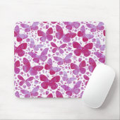Butterfly Watercolor Pink Mousepad (Mit Mouse)