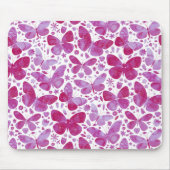 Butterfly Watercolor Pink Mousepad (Vorne)
