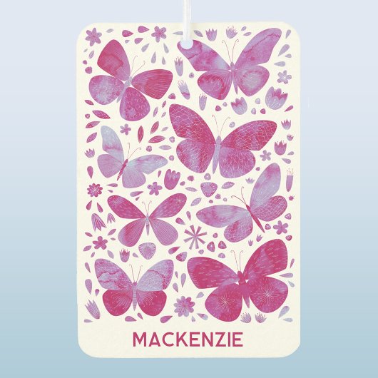 Butterfly Watercolor Pink Personalisiert Autolufterfrischer