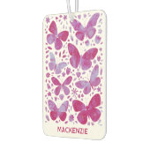 Butterfly Watercolor Pink Personalisiert Autolufterfrischer (Links)