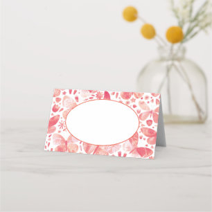 Butterfly Watercolor Pink Platzkarte