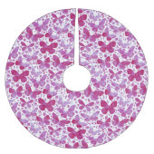 Butterfly Watercolor Pink Polyester Weihnachtsbaumdecke (Vorderseite)