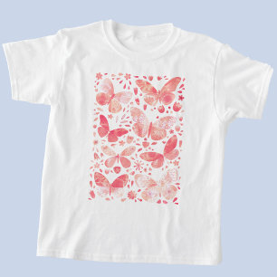 Butterfly Watercolor Pink T-Shirt
