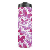 Butterfly Watercolor Pink Thermosbecher (Vorderseite)