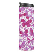 Butterfly Watercolor Pink Thermosbecher (Nach rechts gedreht)