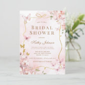 Butterfly Watercolor Wash Brautparty Einladung (Stehend Vorderseite)