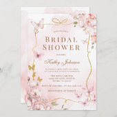 Butterfly Watercolor Wash Brautparty Einladung (Vorne/Hinten)